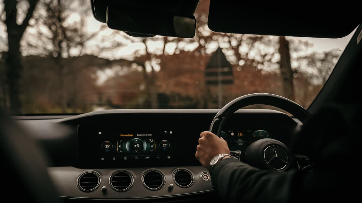 Chauffeur driving the Mercedes-Benz E-Class interior view